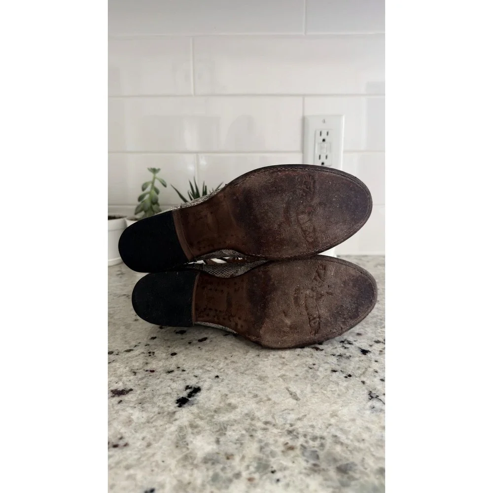 Freebird by Steven Felicity‎ Leather Snakeskin Studded Block Heel Shoes Size 8